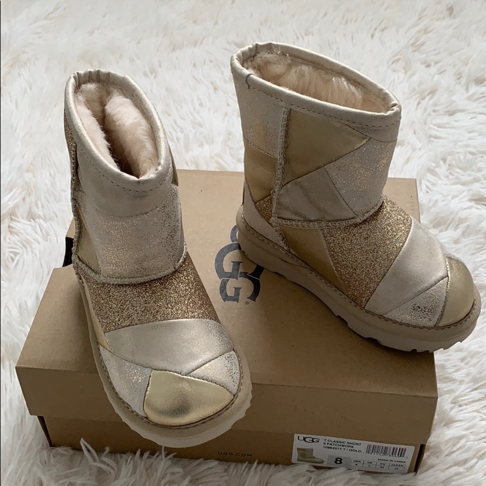 UGG Classic short 2 patchwork gold  boots